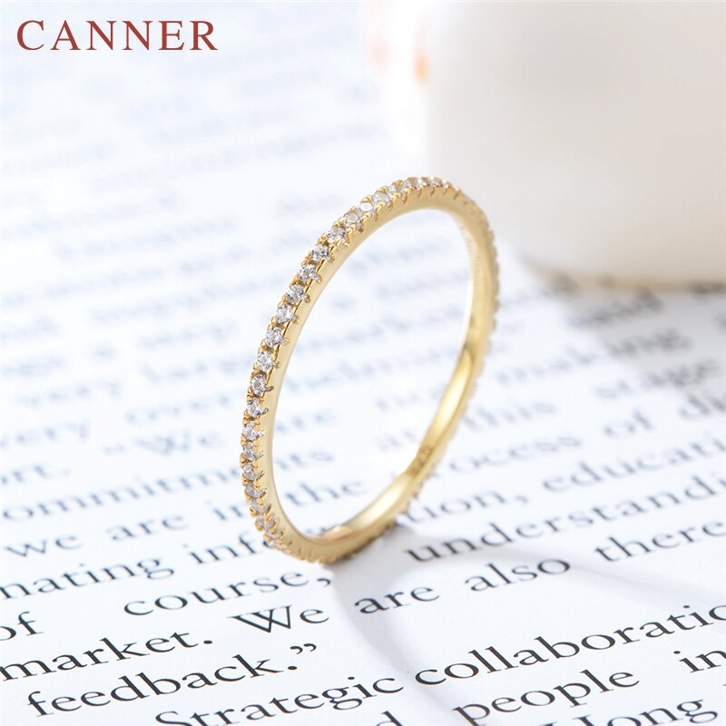 Simple Trendy 925 Sterling Silver Rings for Women Multicolor Mini Rainbow Zircon Single Row Drill Wedding Rings Jewelry: white / 8