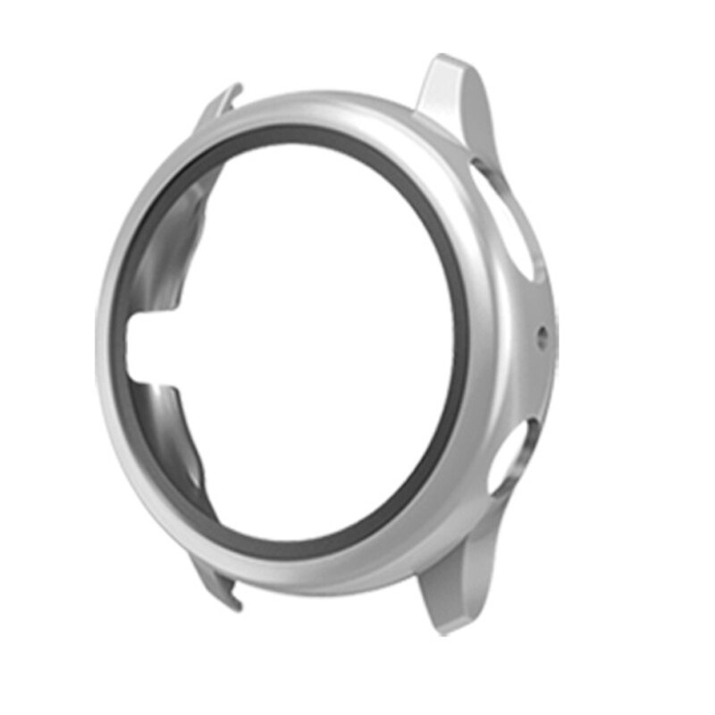 Custodia per Samsung Galaxy Watch Active 2 44mm 40mm custodia protettiva per paraurti a copertura totale con protezione dello schermo in vetro temperato: Silver / active 2 40mm