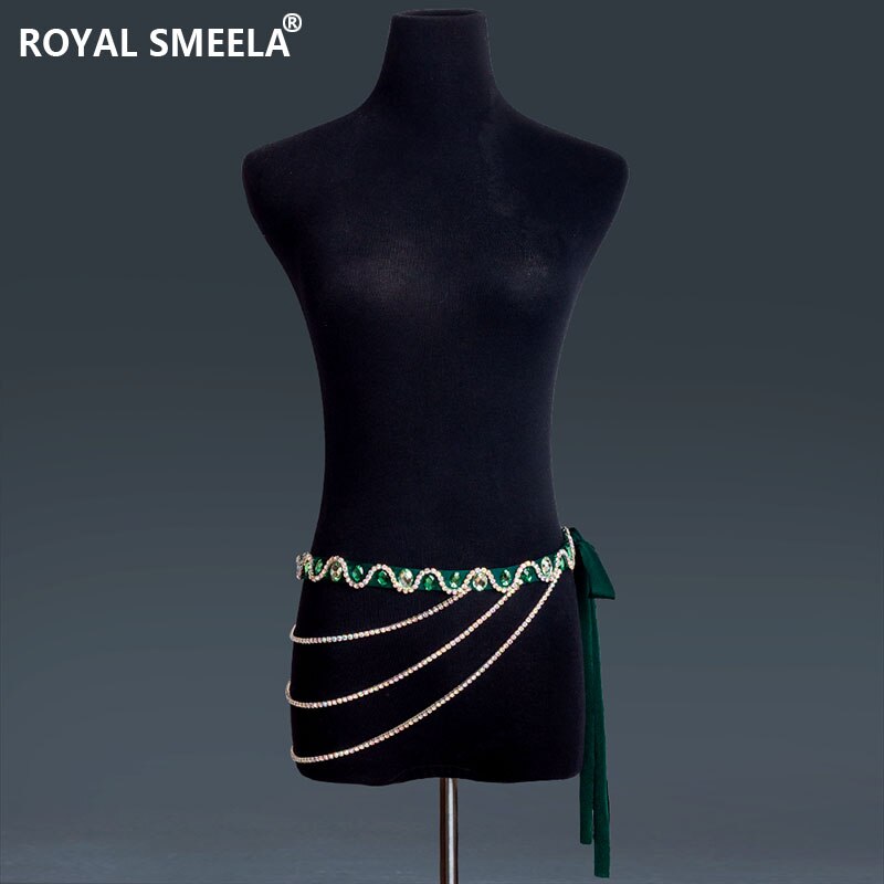 Kvinder diamant talje kæde danse tilbehør mavedans kæde mavedans bælte rhinsten talje kæde bælte mavedans hofte bælte