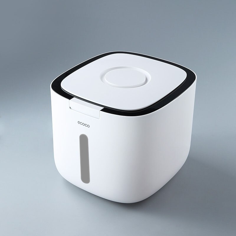 Ecoco 10Kg Keuken Nano Emmer Insect-Proof Vochtbestendige Verzegelde Rijst Emmer Graan Pet Voedsel Opslag Container rijst Doos: Black