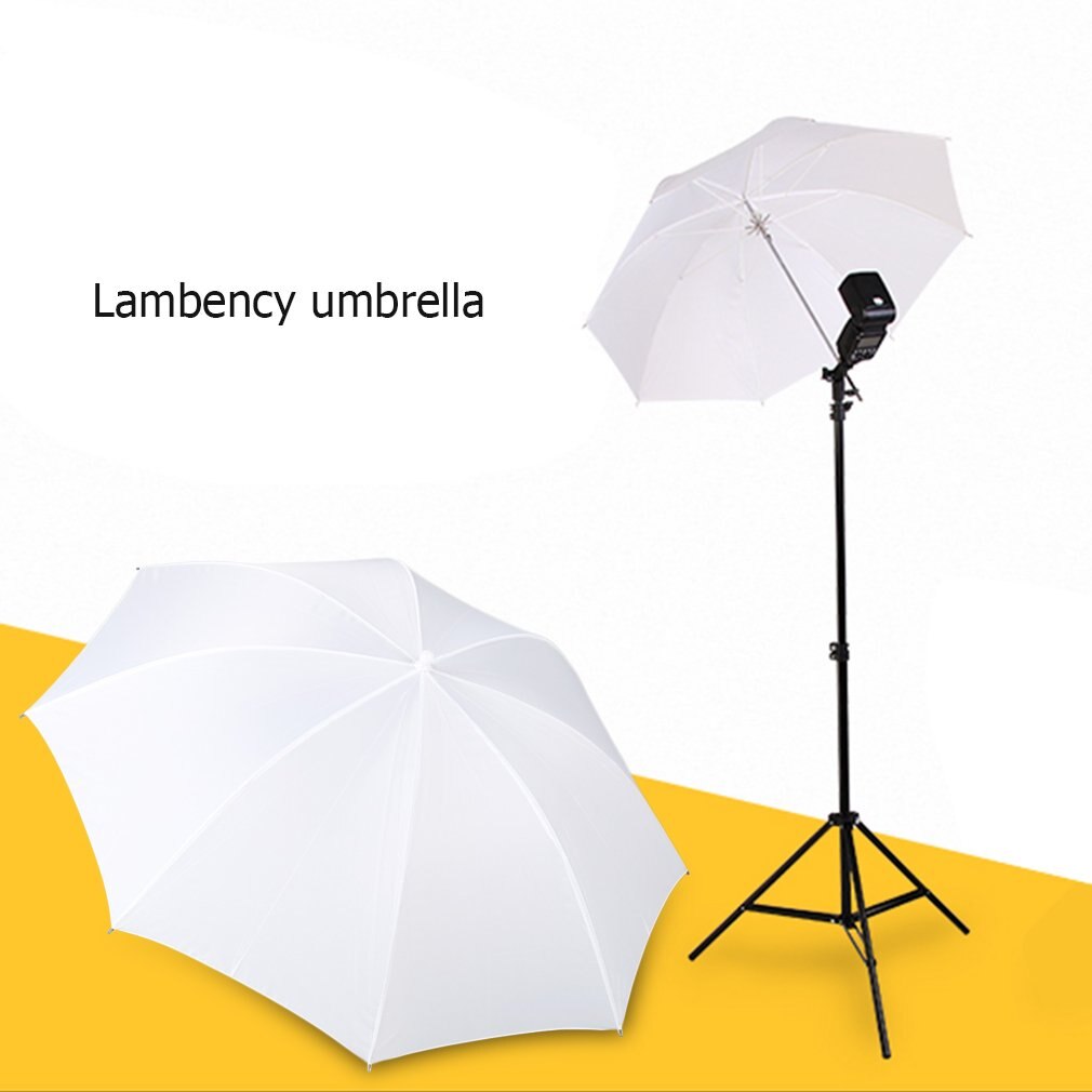 Lightweight 33in 83cm Pro Studio Photography Flash Translucent Soft Lambency Umbrella White Nylon Material Aluminum Shaft