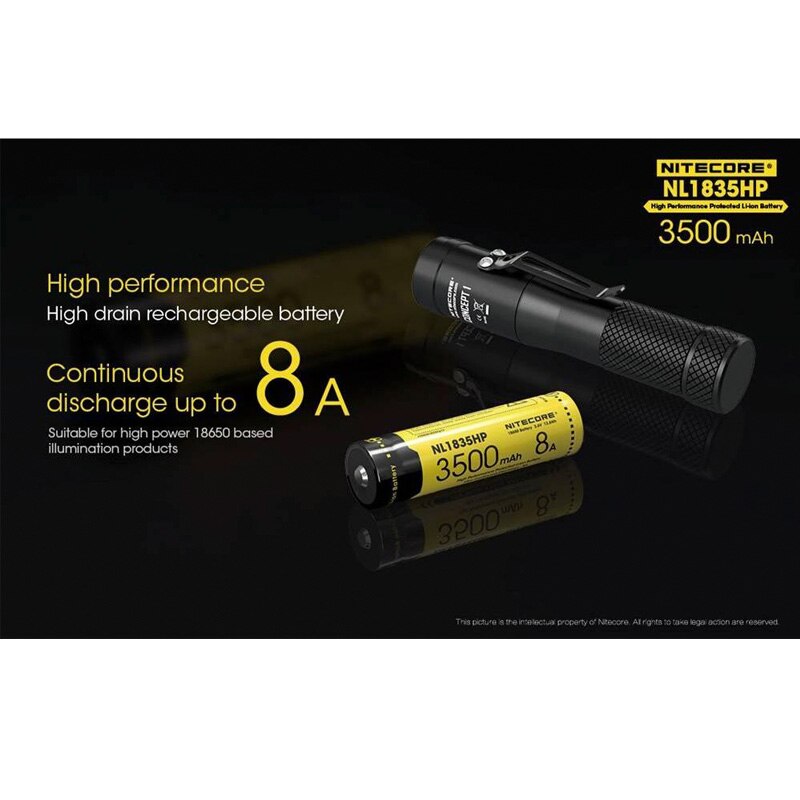 Nitecore NL1835HP 3500MAH wiederaufladbare Geschmack-oben Li-Ion 18650 batterie 8A Ausgang