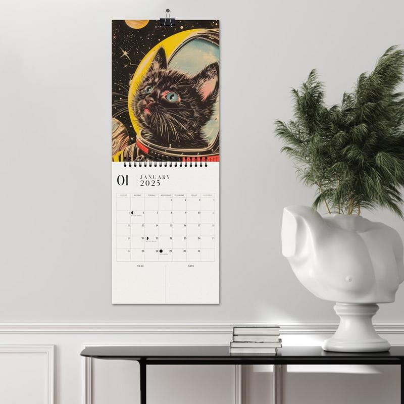 Space Cats 2025 kalender grappige Space Cats kalender 2025 wandkalender maandkalender planner Sassy cadeau voor kattenliefhebbers