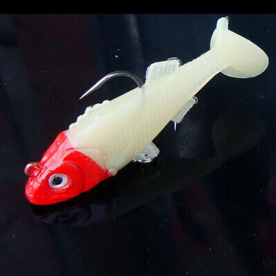 Paras hinta 1 kpl kalastusvälineet 3d silmät minnow kalastusuhe kalastussyötti 6cm/2.36 ": Punainen valkoinen