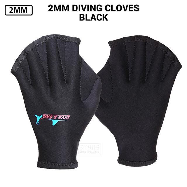 Guantes de neopreno de 3mm para buceo, aletas de natación, Surf, Kitesurf, equipo de pesca subacuática: DG-009 Black Gloves / M