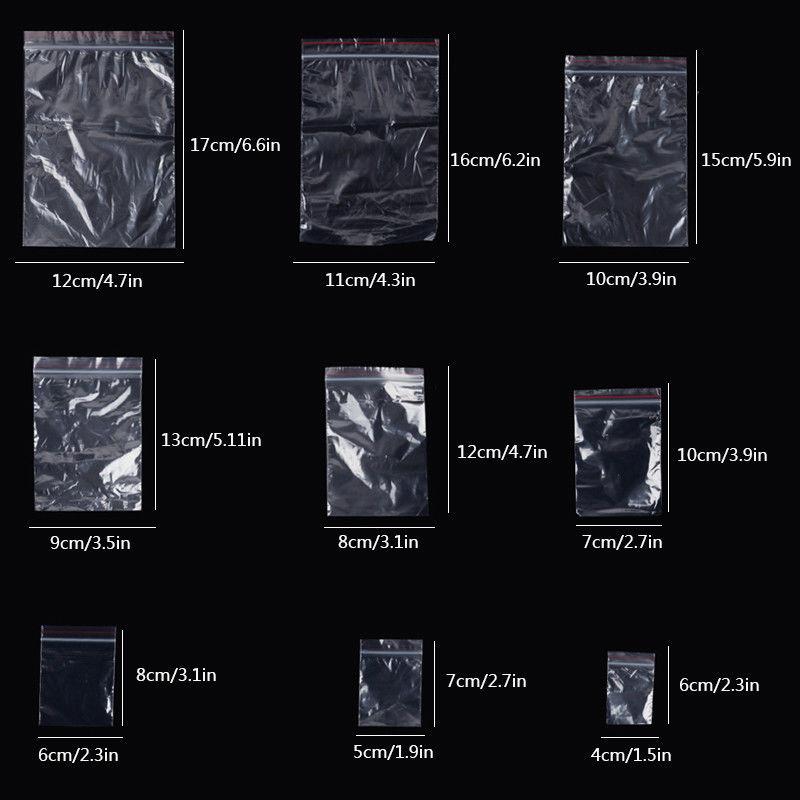 100 * wiederverschließbaren Postleitzahl-sperren Beutel Selbst Dichtung Klar Kunststoff Poly Ziplock Speicherung Lebensmittel Schmuck Kosmetik Kleine Teile Liefert Speicher tasche