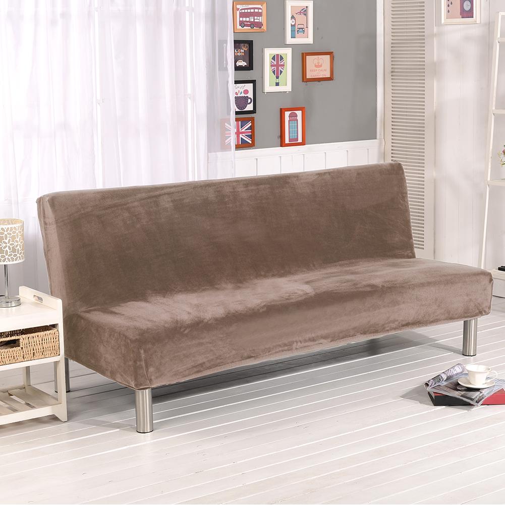 Ensfarvet elastisk plys sofadæksel moderne sofa sofa slipcover stolbeskytter stue til to personers uden armlæn: E