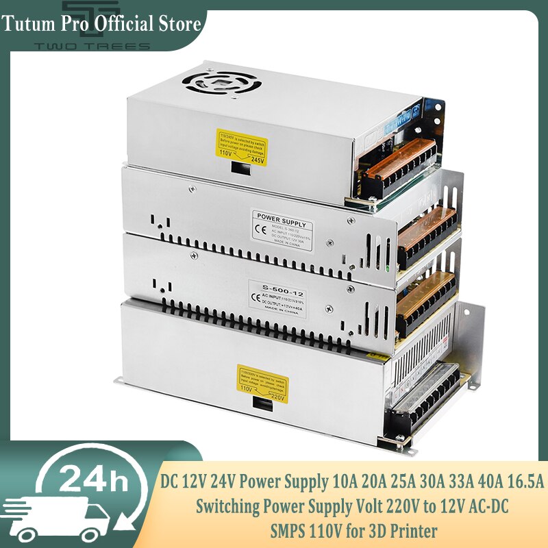 Dc 12V 24V Voeding 10A 20A 25A 30A 33A 40A 16.5A Schakelende Voeding Volt 220V om 12V AC-DC Smps 110V Voor 3D Printer