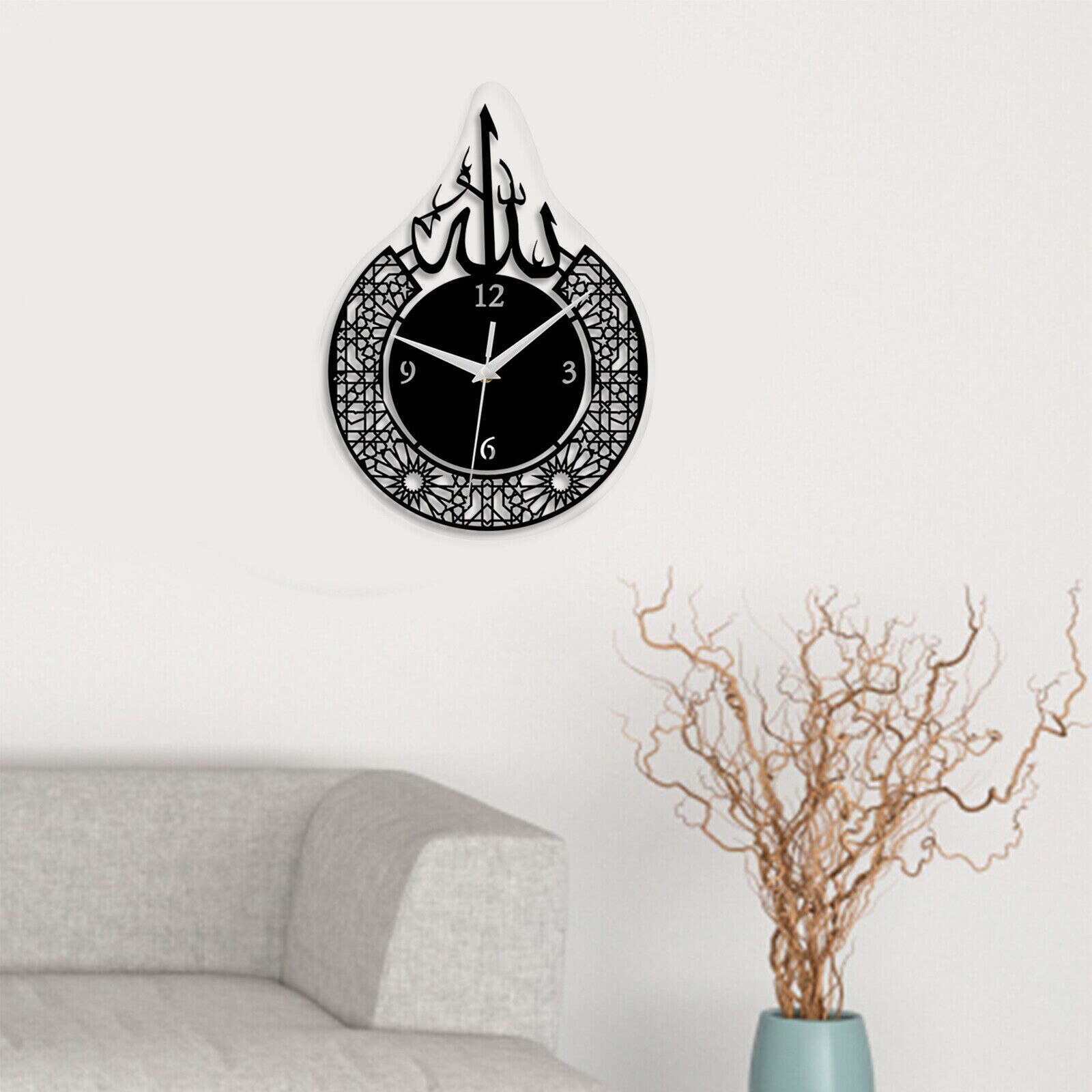 Horloge murale à Quartz islamique silencieuse, pendule musulman, décoration du Ramadan, horloge mobile, yeux de queue atomiques flexibles