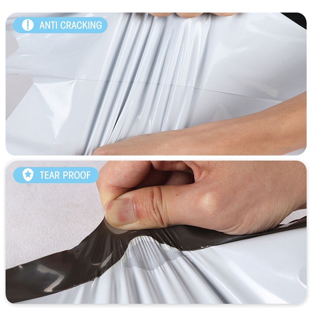 100PCS Envelopes Bags with Self Adhesive Mailbag Waterproof Tear-Proof Plastic Courier Envelope Postal Bags (White)