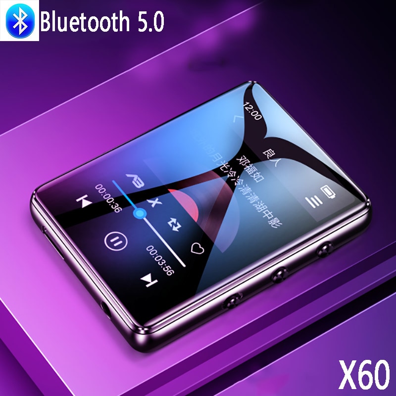 Bluetooth 5.0 metal MP3 player full touch screen built-in speaker 16G with e-book FM radio recording video playback
