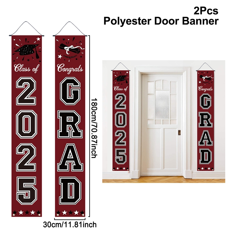 1pair Graduation Porch Sign Banner Large Congrats Grad Party Supplies Class of Decor Door Banner For Graduation Party: Dark Khaki