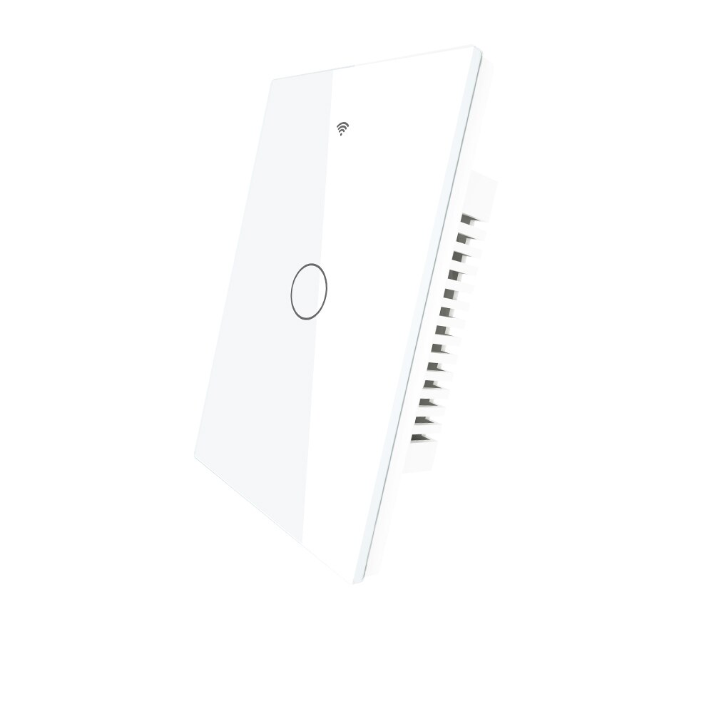 Smart Glass Panel Switch Smart Life/Tuya App Multi-Control Association, Voice Control with Alexa,Google Home,1/2/3 Gang: 1 Gang White