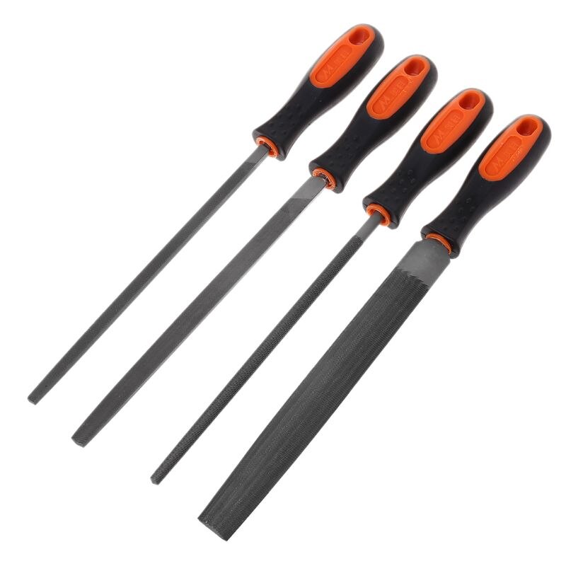 Wood Rasp 8" Steel File Carving Round Semi-circular Triangle Square Shape File Woodworking Craft Handle Tool