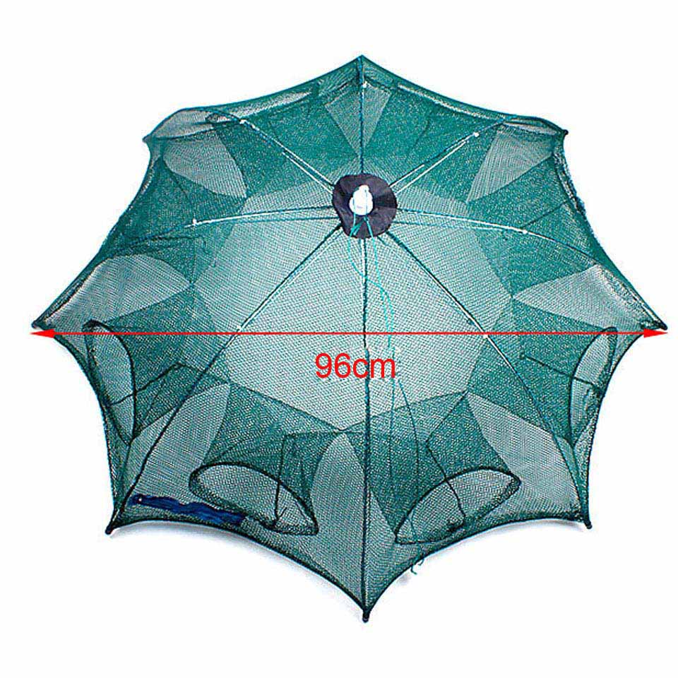 Folded Portable Hexagon 4/6/8/12/16 Hole Automatic Fishing Shrimp Trap Fishing Net Fish Shrimp Minnow Crab Baits Cast Mesh Trap: 8 Hole