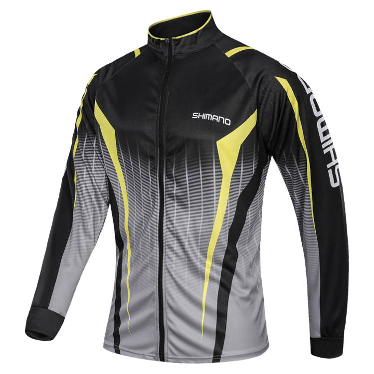 Shimano z długim rękawem stojak kołnierz kombinezon wędkarski anit-uv garnitur z długim rękawem t-shirt szybkoschnący lodowy jedwab oddychający: 3XL / SZARY