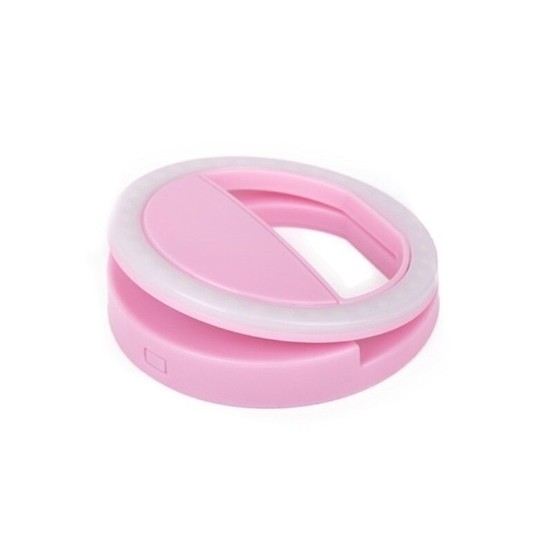 Anillo de luz LED con Clip para teléfono móvil, anillo de luz portátil para Selfie, para teléfono móvil: pink