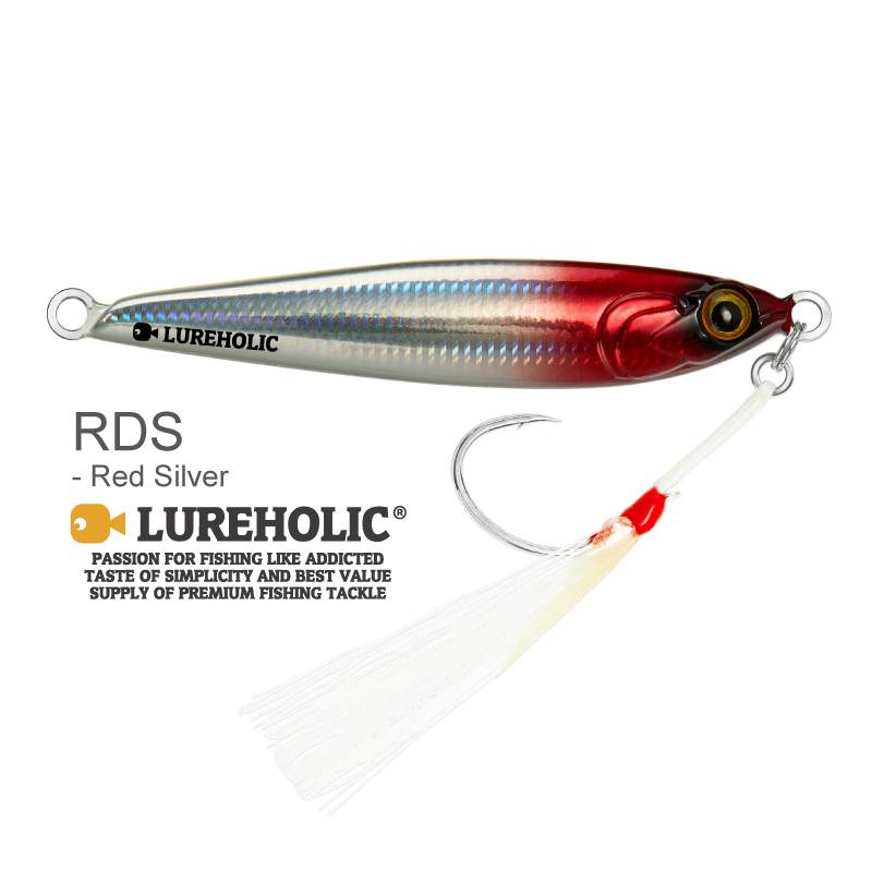 Plantilla de tungsteno Lureholic de 30g ~ 120g, cebo duro de caída lenta, plantilla de Metal de fundición larga de hundimiento rápido para señuelo Fishig con ganchos: 150 mm / Vino tinto