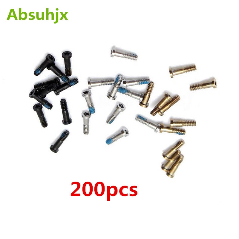 Absuhjx 200 pçs parafuso inferior para iphone 6s plus 8 x xs 11 doca conector torx 5 ponto estrela pentagrama parafusos acessórios pentalobe