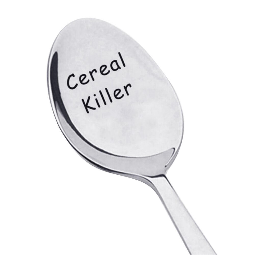 Portable Stainless Steel Peanut Butter Coffee Rice Tea Soup Spoon Couple Valentine's Day Drinking Tableware