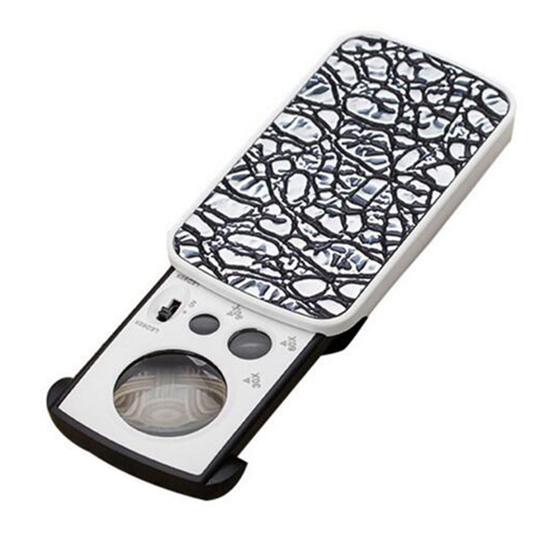 LED UV 30X 60X 90X Loupe bijoux évaluation lecture Loupe haute grossissement acrylique lentille optique Loupe: Argent