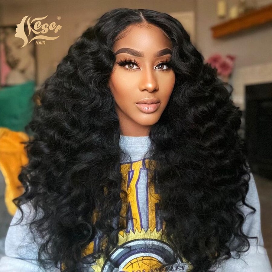 Keser Losse Golf Synthetische Lace Front Pruik Voor Zwarte Vrouwen Hittebestendige Haar Kant Frontale Pruiken Met Baby Haar Perruque cheveux