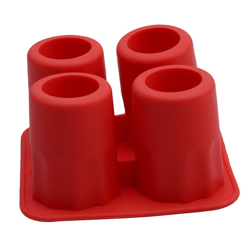 4 Cup Shaped Glass Freeze Mold Maker Silicone Ice Cube Glass Freeze Mold Ice Cream Tools Bar Tools Ktchenware