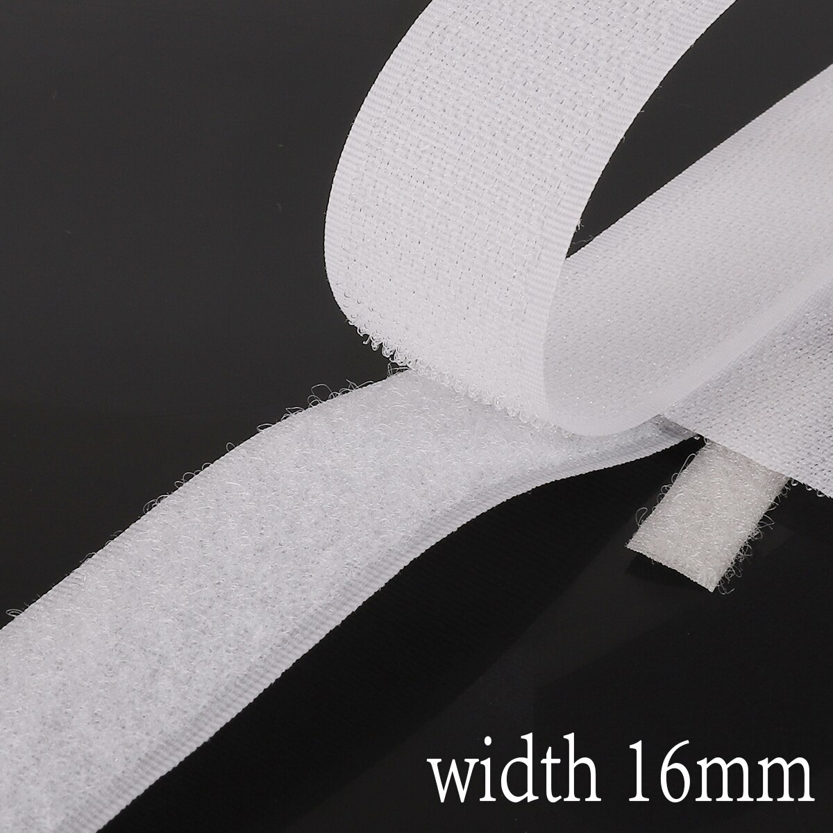 2M 16-40mm White Magic Tape Hook Loop Not Adhesive Fastener Tape Nylon Sticker Disks Tape for DIY Craft Supply Roll Sew On Tape: White 16mm width