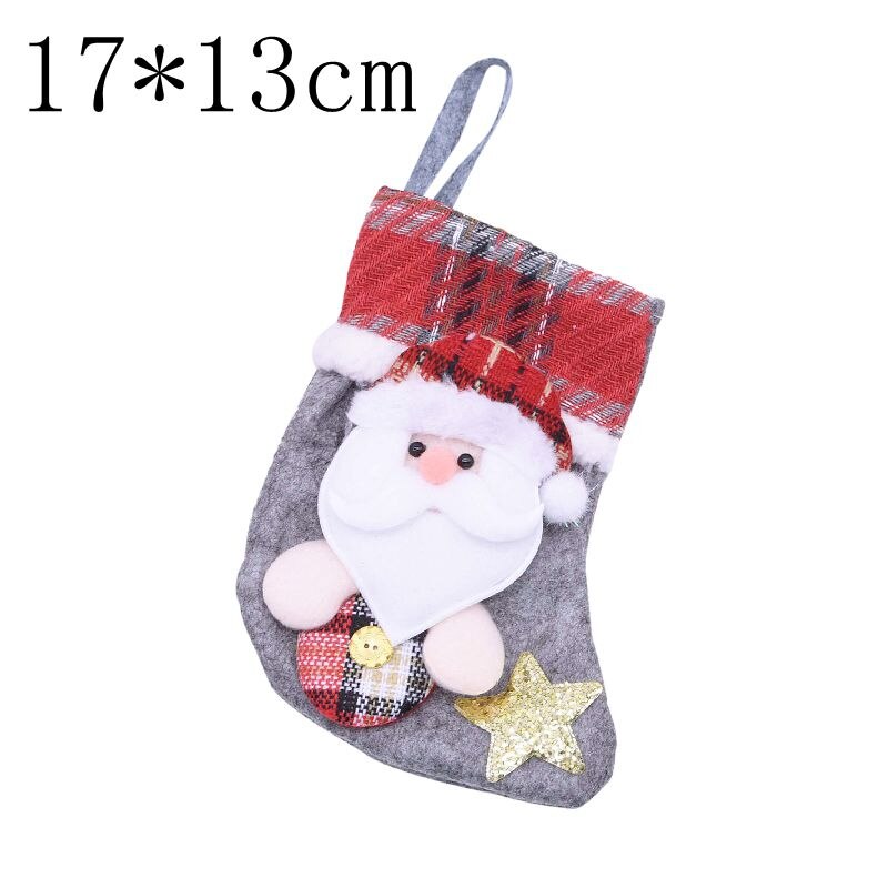 Kerst Cadeau Zakken Kerst Kous Kerstboom Ornamenten Voor Thuis Nieuwjaar Sokken Noel Natal Navidad Decoratie Kids: 17x13cm B03