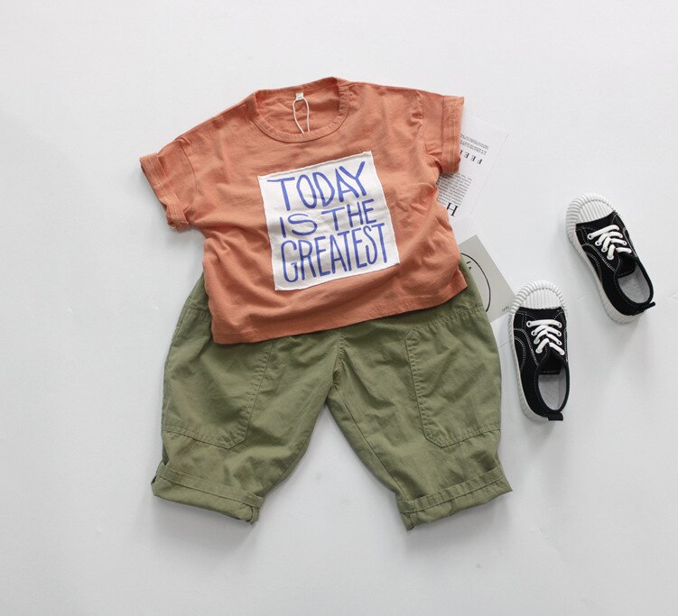 Pantalon Cargo de Style coréen pour bébés garçons, vêtements pour enfants, couleur Pure, pour tout-petits, été