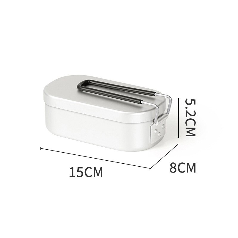 Mini Folding Stove Lunch Box Aluminum Alloy Picnic Box Ourdoor Camping Travel Hiking Fishing Food Containe Breafast Storage Box: 500ml