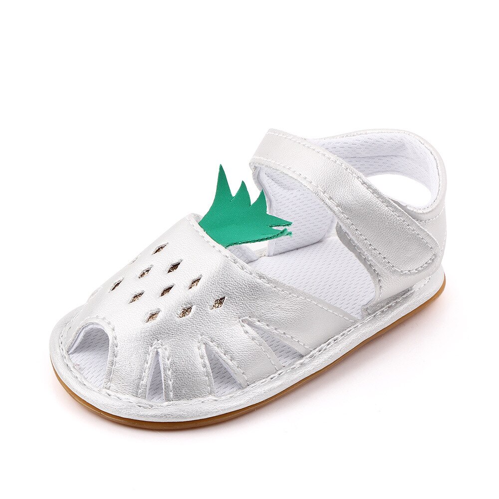 Zomer Baby Sandalen Ananas Ademend Peuter Schoenen Voor Meisjes Jongens Cartoon Leuke Flexibele Rubber Bodem Baby Schoenen: Zilver / 13-18 months