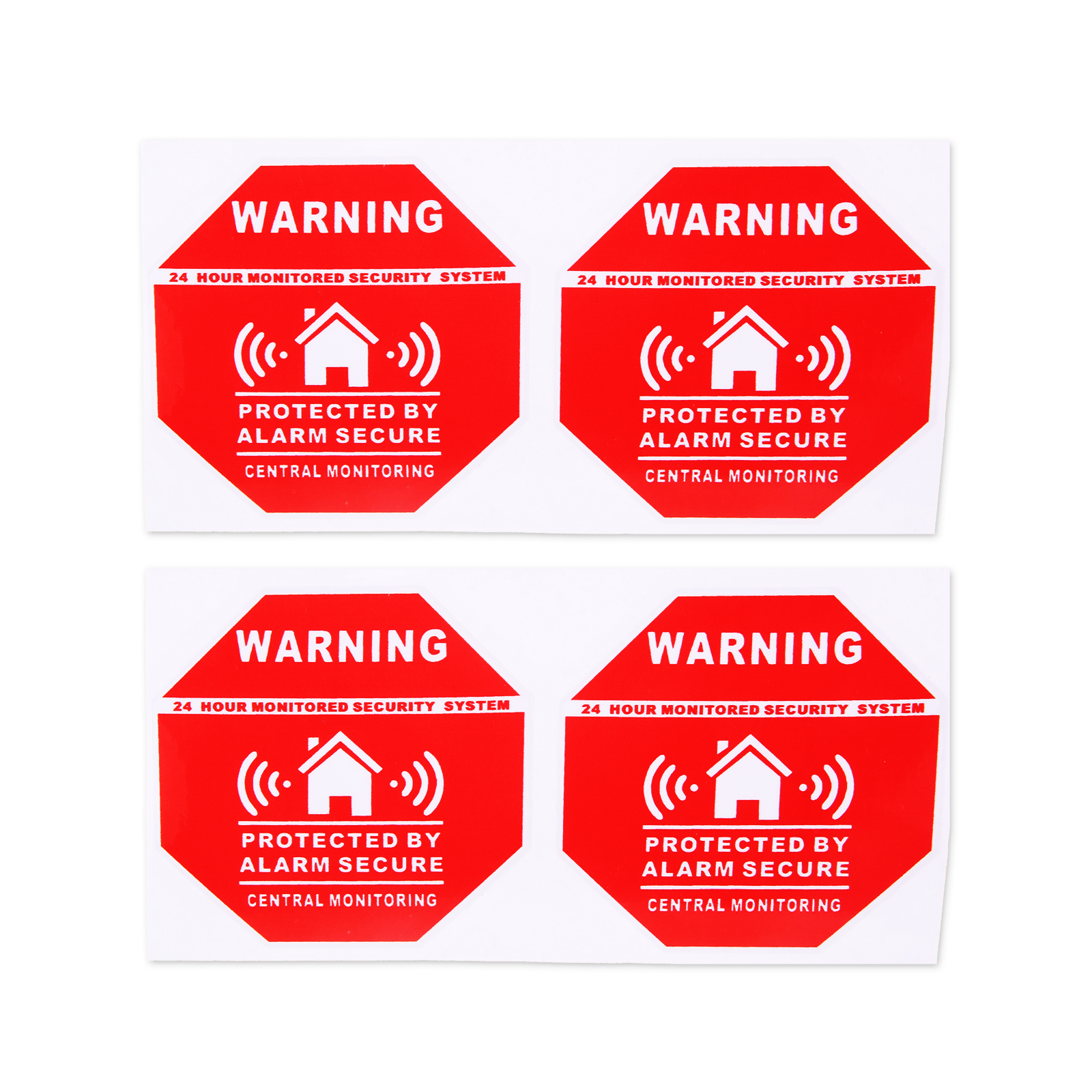 4pcs 2.87" x 2.87" Home House Alarm Security Stickers Decals Signs for Windows & Doors Warning Safety