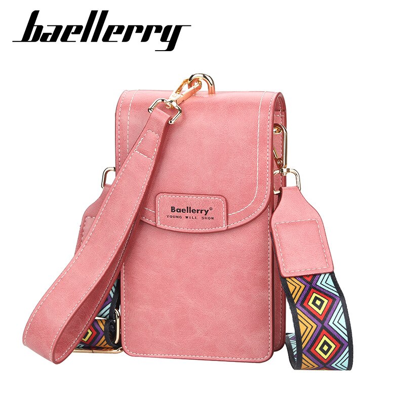Baellerry – pochette pour téléphone portable femme, sacoche, porte-cartes, pochette ouverte pour dames, portefeuille en cuir souple