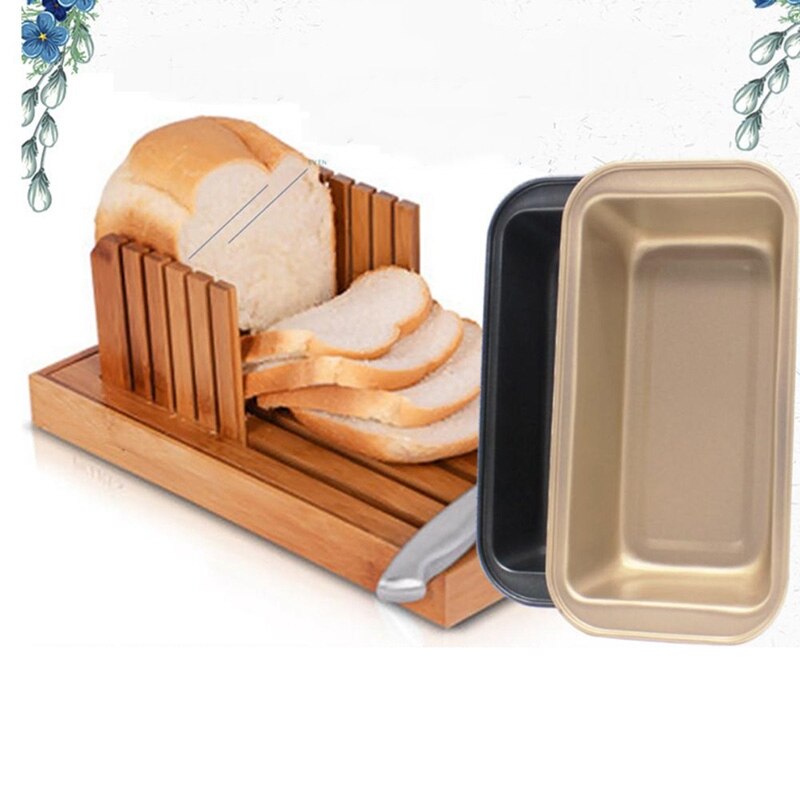 4 Piece Non-Stick Bread Pan Carbon Steel Kitchen Toast Pan Rectangular Baking Pan for Home Baking Bread Cakes or Pies