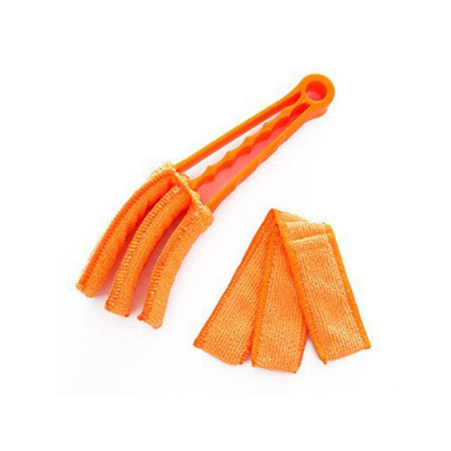 1Pcs Microfiber Car Auto Air Conditioner Vent Outlet Cleaning Brush Home Window Shade Shutter Blind Louver Cleaner Duster 5z: orange