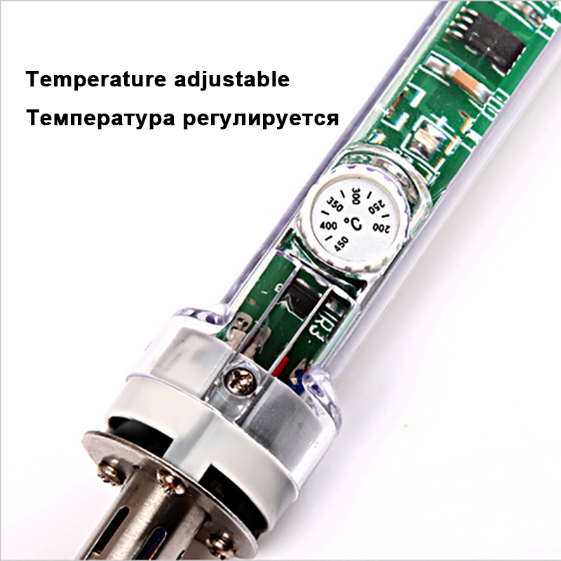 60W Electric Soldering Iron Adjustable Temperature Ceramic Heater LCD Home Repair Soldering Welding Tools EU Plug by PROSTORMER