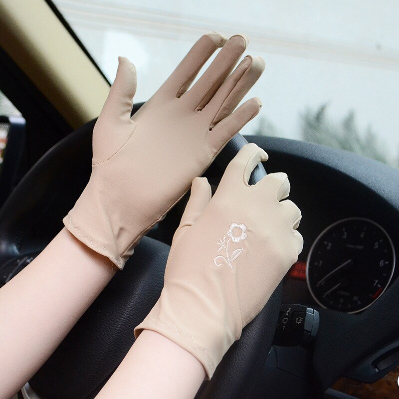 Guantes de encaje calados para protección solar, encaje delicado patrón Jacquard, accesorios de boda: B-1
