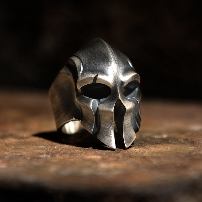 Spartan Ring Men and Women Single Ring Retro Trend Personality Skull Ring Open Ring Handmade Jewelry