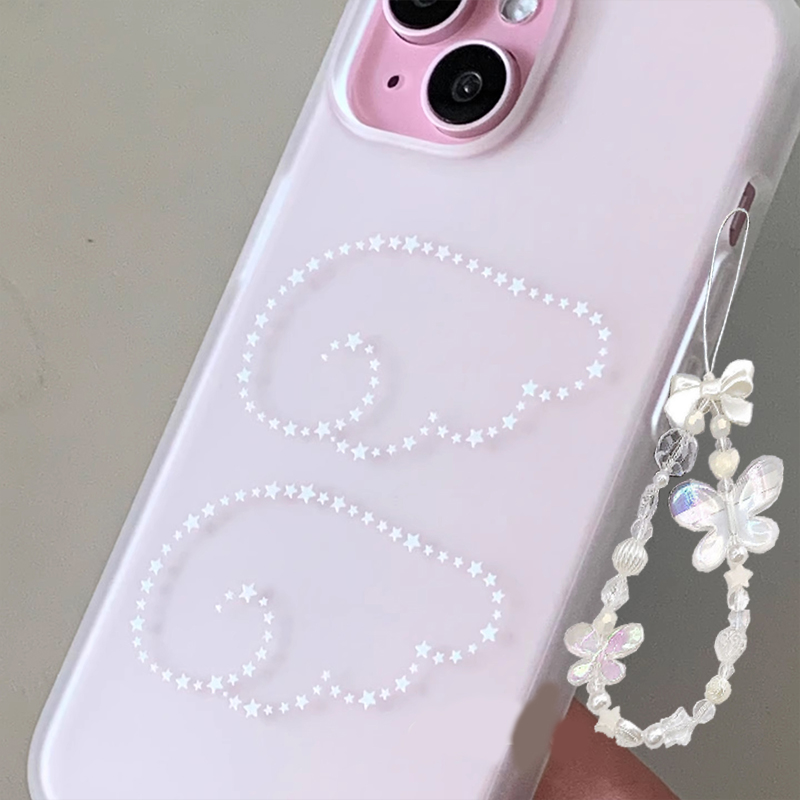 Jolie coque de téléphone coréenne Ins Star ailes d'ange, dessin animé, pour iPhone 16 15 14 13 12 11 Pro Max XR XS 7 8 Plus MINI Y2K porte-bonheur