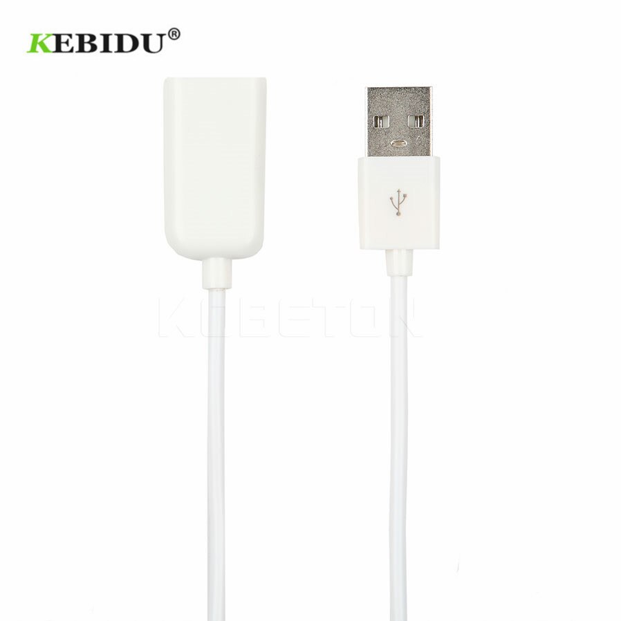 Kebidu pvc material usb 2.0 hane till hona förlänga förlängningsadapter kabel sladdförlängare för pc laptop vit fasion
