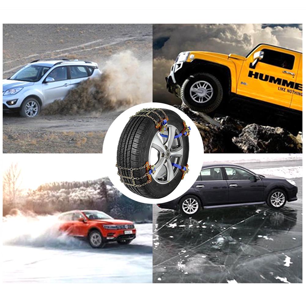 1 pces inverno pneu de carro corrente de neve baixa temperatura e resistente ao desgaste corrente de neve universal adequado para gelo/neve/areia/lama estrada