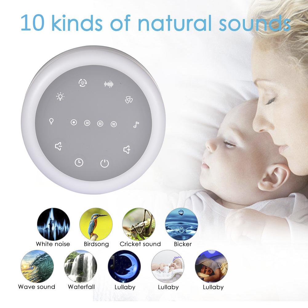 White Noise Machine USB Charging Timed Shutdown Sleep Automatic Sound Machine With Wram White Light For Baby Sleeping Relaxation