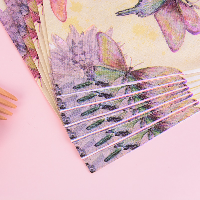 20 stks/pak droom vlinder papier servet partij papier gesneden servet bruiloft partij decoratie