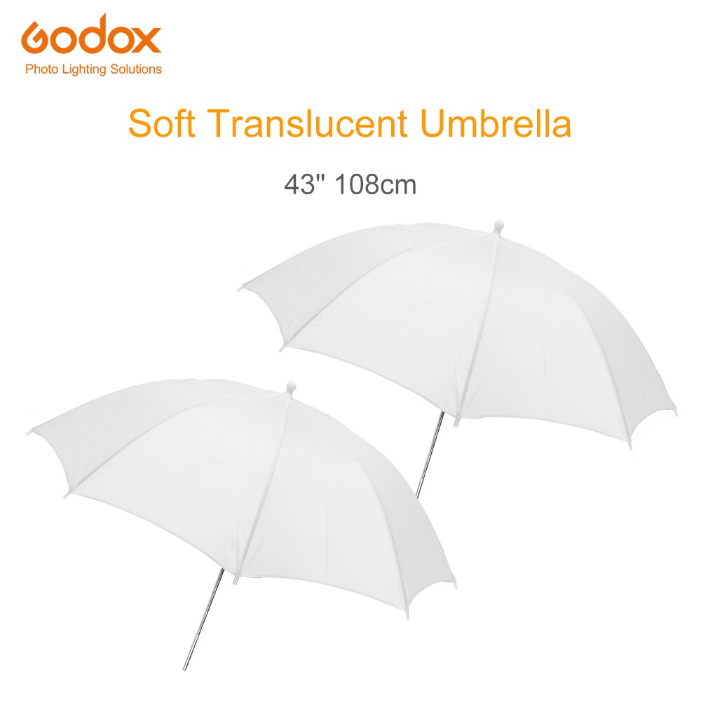 2Pcs Godox 43 &#39;&#39;108Cm Witte Zachte Paraplu Doorschijnende Paraplu Voor Photo Studio Fotografie Diffusing