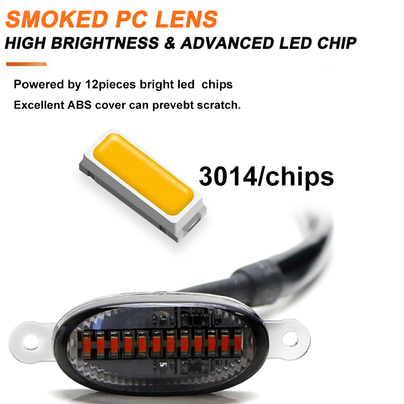 Sidaqi - 4 Luces LED De 12 W ámbar Para Rejilla Delantera De Coche, Luces De Advertencia