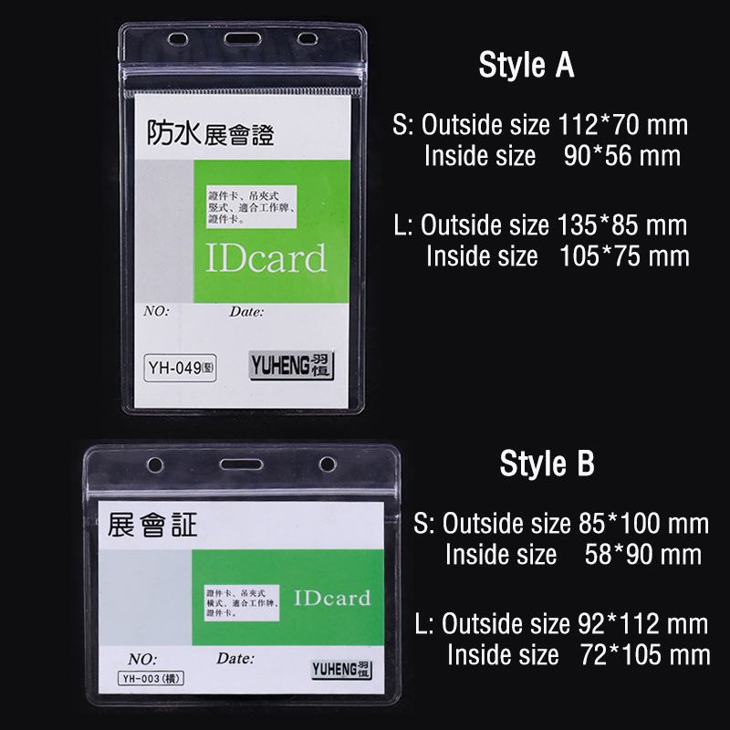 50 Uds. Portatarjetas transparente de PVC resistente al agua, portatarjetas de plástico para tarjetas de identificación para tarjetas de empleado, tarjetas de estudiante, tarjetas de crédito
