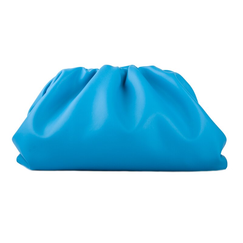 Dag clutch partij envelop portemonnee vrouwen grote grote ruches kussen tas lederen handtas zomer tas wit zwart groen: Blue