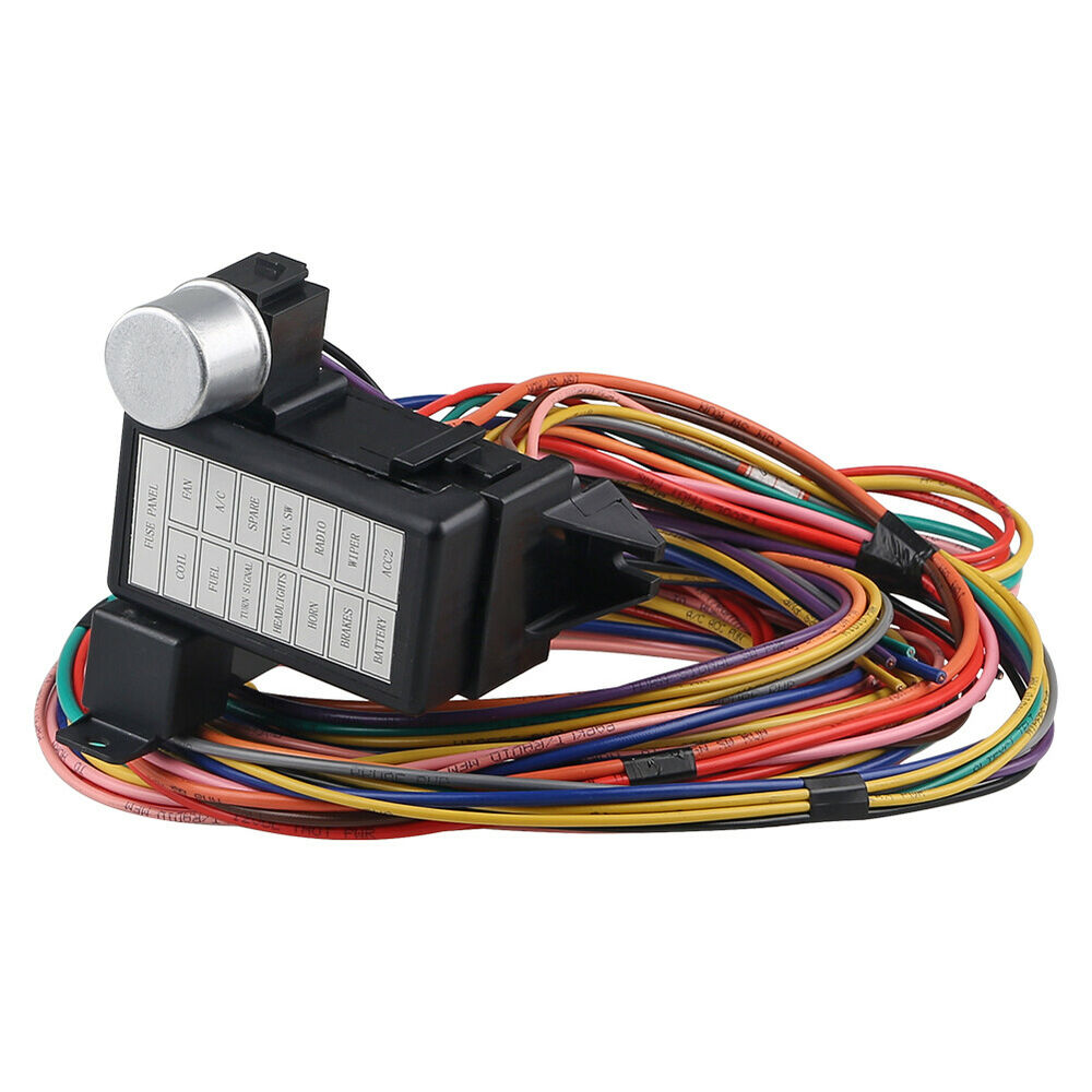 Universal Wire Harness Muscle Car Rod Street Rat With Fuse Box AssemblyUniversal 14 Circuit Fuse Car Accessories