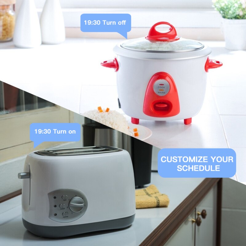 WiFi Smart Plug Outlet Tuya Remote Control Monitor Power Home Appliances Works with Alexa Google Home No Hub Required